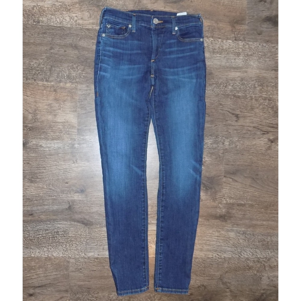 True Religion Halle Super Skinny Jeans Womens 25 Blue Excellentβ Mid Rise Indigo